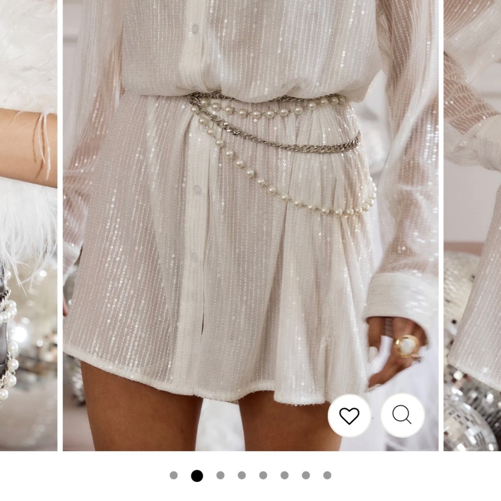 12th Tribe Mimi Pearl and Silver Chain belt